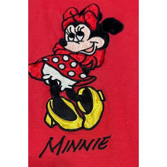 Vtg 90s Rare Nancy Heller Disney Minnie Mouse Color Block Shirt L/XL Embroidered - Picture 3 of 6